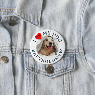 Bóton Redondo 7.62cm Furbaby Personalizado EU AMO MEU CÃO 