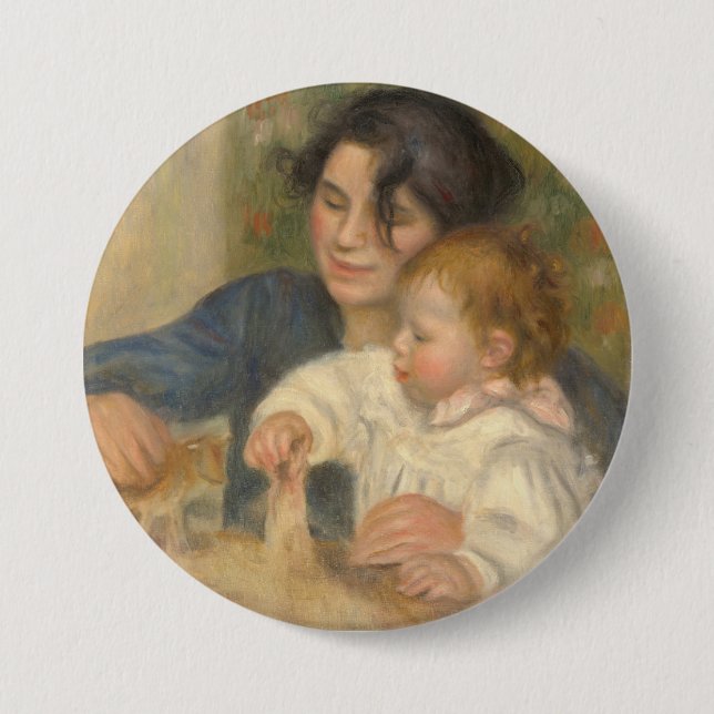 Bóton Redondo 7.62cm Gabrielle e Jean (por Pierre-Auguste Renoir) (Frente)