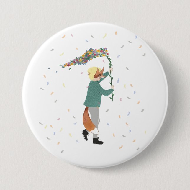 Bóton Redondo 7.62cm Garoto de Primavera do Carnaval de Crianças do Mar (Frente)