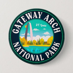 Bóton Redondo 7.62cm Gateway Arch National Park Santo Louis - Missouri