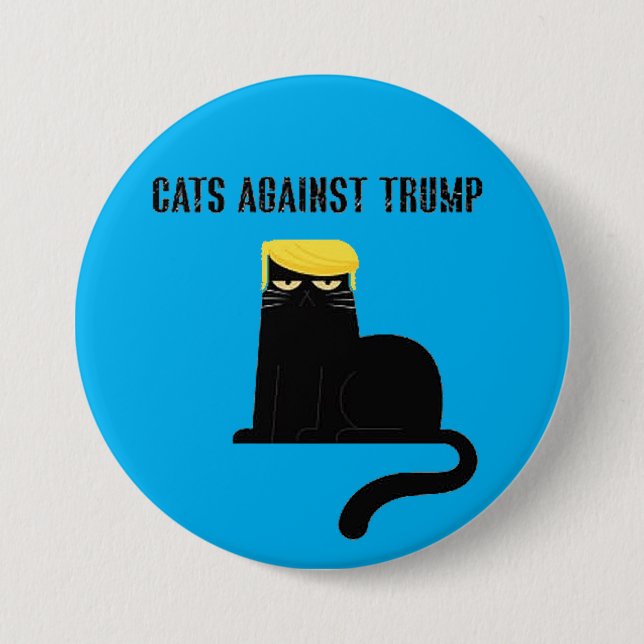 Bóton Redondo 7.62cm gatos contra trump (Frente)