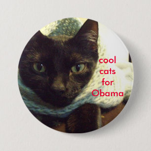 Bóton Redondo 7.62cm Gatos legal de Seimei- para Obama