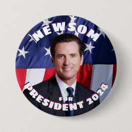 Bóton Redondo 7.62cm Gavin Newsom para Presidente