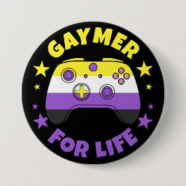 Bóton Redondo 7.62cm Gaymer Não Binário Para Controlador De Vídeo De Vi