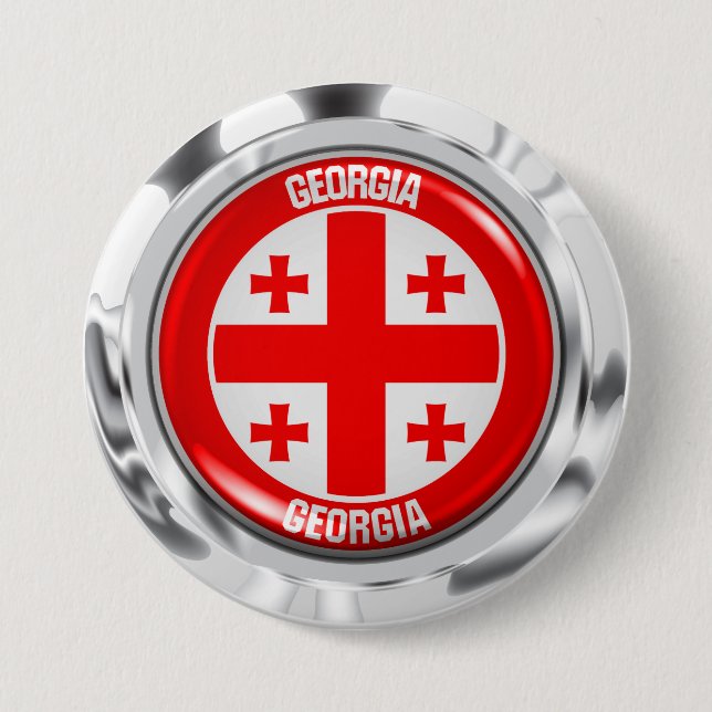 Bóton Redondo 7.62cm Georgia Round Emblem (Frente)