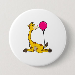 Bóton Redondo 7.62cm Girafa com Balão