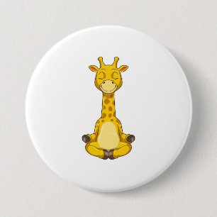Bóton Redondo 7.62cm Girafa na Meditação Yoga