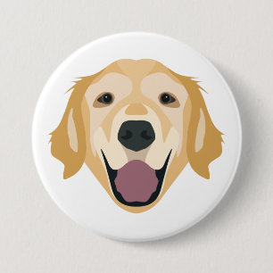 Bóton Redondo 7.62cm Golden retriever da ilustração