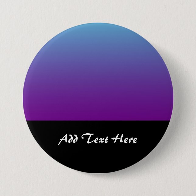 Bóton Redondo 7.62cm Gradiente de Fundo Simples Turquesa Azul Roxo (Frente)