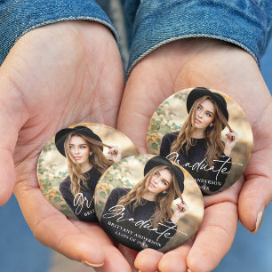 Bóton Redondo 7.62cm Graduação de Fotografias com Script de Tinta Moder