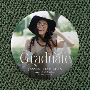 Bóton Redondo 7.62cm Graduação de Fotografias de Tipo de Formando Elega