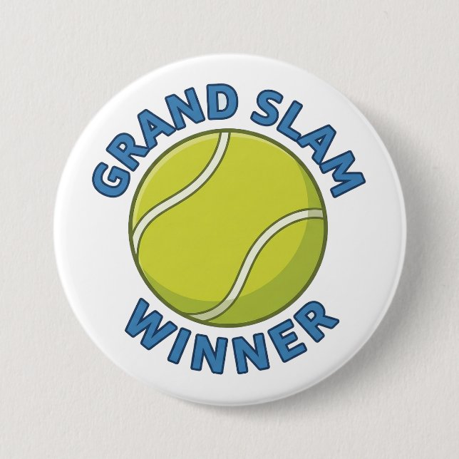 Bóton Redondo 7.62cm Grand Slam Winner Tennis Ball Sports Champion (Frente)