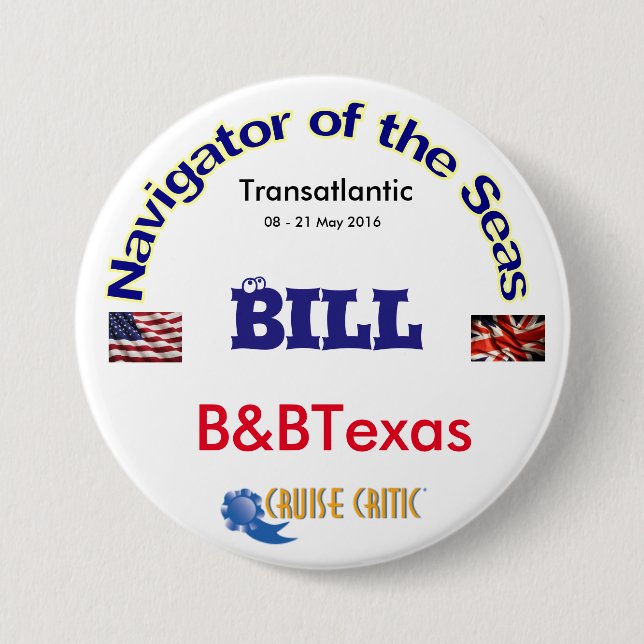 Bóton Redondo 7.62cm Grande, botão redondo de 3 polegadas (Frente)