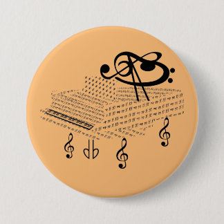 Bóton Redondo 7.62cm Grande piano, música clássica,