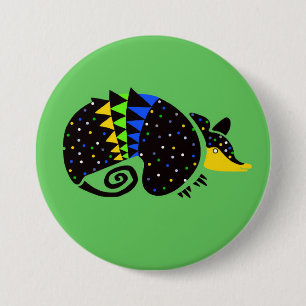 Bóton Redondo 7.62cm Graphic Three banded Armadillo - Animal ameaçado