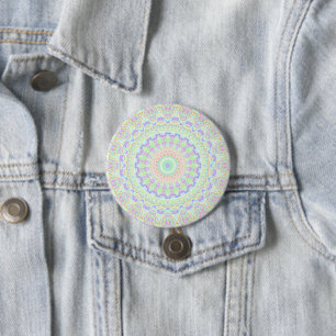 Bóton Redondo 7.62cm Groovy Boho Hippie Rainbow Mandala
