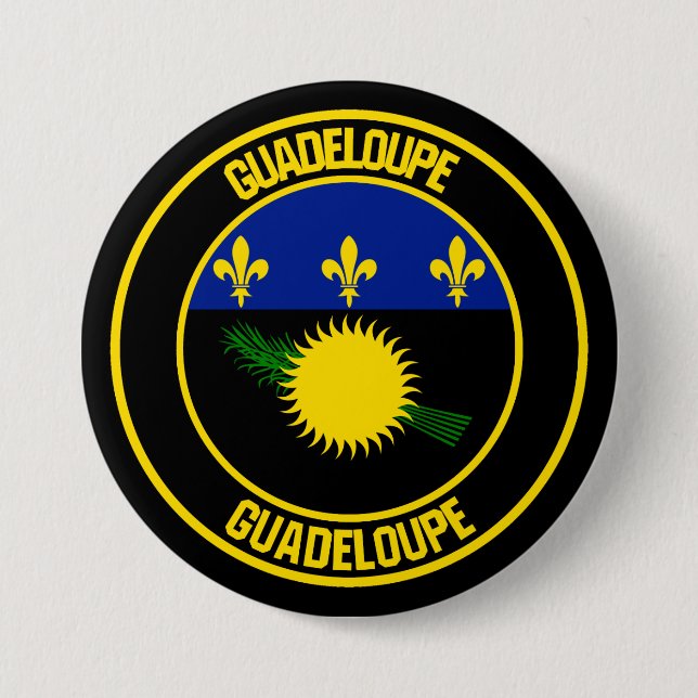 Bóton Redondo 7.62cm Guadeloupe Round Emblem (Frente)