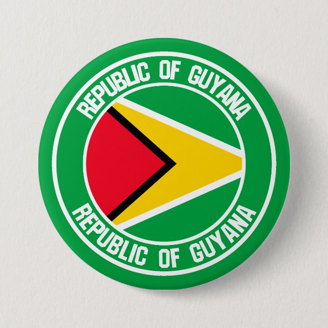 Bóton Redondo 7.62cm Guyana Round Emblem (Frente)