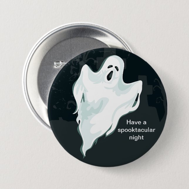 Bóton Redondo 7.62cm Halloween Ghost Pin (Frente & Verso)
