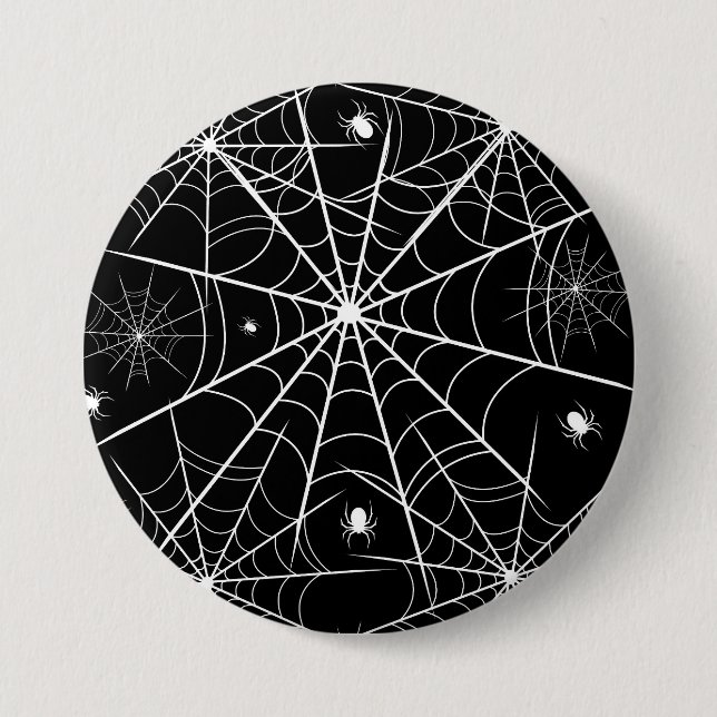 Bóton Redondo 7.62cm Halloween Spider Web (Frente)