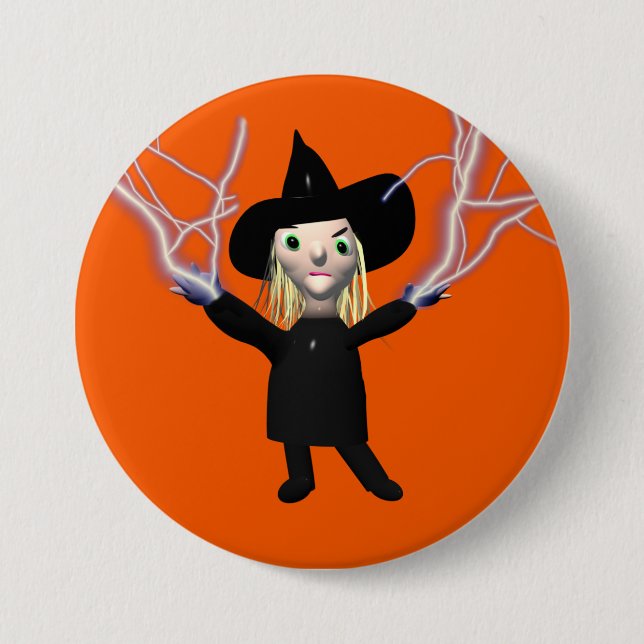 Bóton Redondo 7.62cm Halloween Witch Spell (Frente)