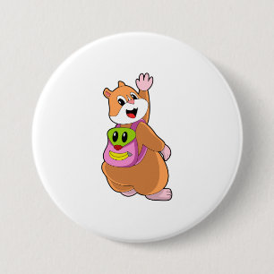 Bóton Redondo 7.62cm Hamster como Estudante com Backpack.PNG
