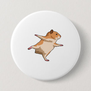 Bóton Redondo 7.62cm Hamster nas Pernas Estressantes de Yoga