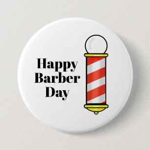 Bóton Redondo 7.62cm Happy Barber Day Button