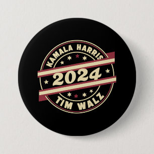 Bóton Redondo 7.62cm Harris Walz 2024 para Presidente Patriota Kamala 
