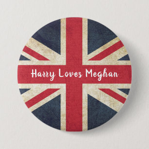 Bóton Redondo 7.62cm Harry AMA o botão real do casamento de Meghan
