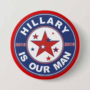 Bóton Redondo 7.62cm Hillary Clinton button 2016