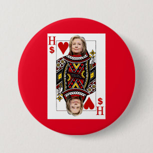 Bóton Redondo 7.62cm Hillary Clinton: Rainha de Wall Street