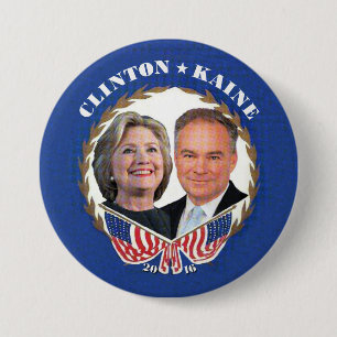 Bóton Redondo 7.62cm (Hillary) CLINTON * (Tim) KAINE