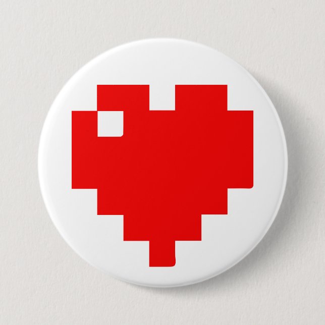 Bóton Redondo 7.62cm I Heart Gaming I Love Gaming Simple Pixel Art (Frente)