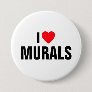Bóton Redondo 7.62cm I Love Murals™ Button (Personalize!)