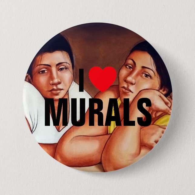 Bóton Redondo 7.62cm I Love Murals™ Button (Personalize!) (Frente)