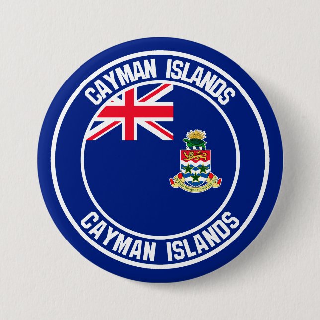 Bóton Redondo 7.62cm Ilhas Cayman Round Emblem (Frente)