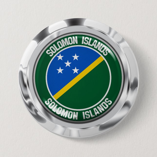 Bóton Redondo 7.62cm Ilhas Salomão - Emblem redonda (Frente)