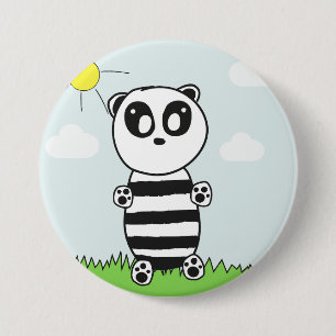 Bóton Redondo 7.62cm Ilustração de Panda Fofo