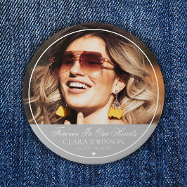Bóton Redondo 7.62cm Imagem Memorial Elegante para sempre em nossos cor