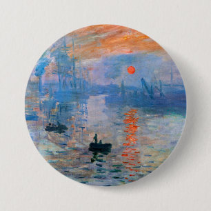 Bóton Redondo 7.62cm Impressão de Monet, nascer do Sol