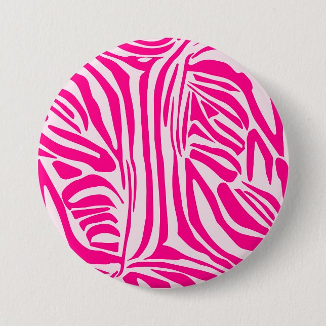 Bóton Redondo 7.62cm Impressão zebra rosa (Frente)