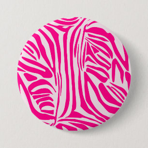 Bóton Redondo 7.62cm Impressão zebra rosa