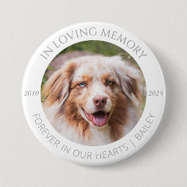 Bóton Redondo 7.62cm In Loving Memory Custom Pet Photo & Name Badge
