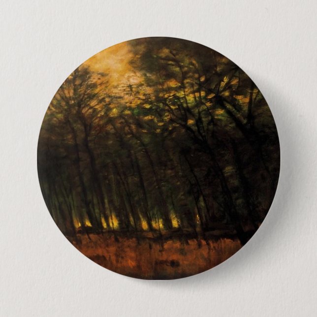 Bóton Redondo 7.62cm Incêndios na Floresta (por Laszlo Mednyanszky) (Frente)