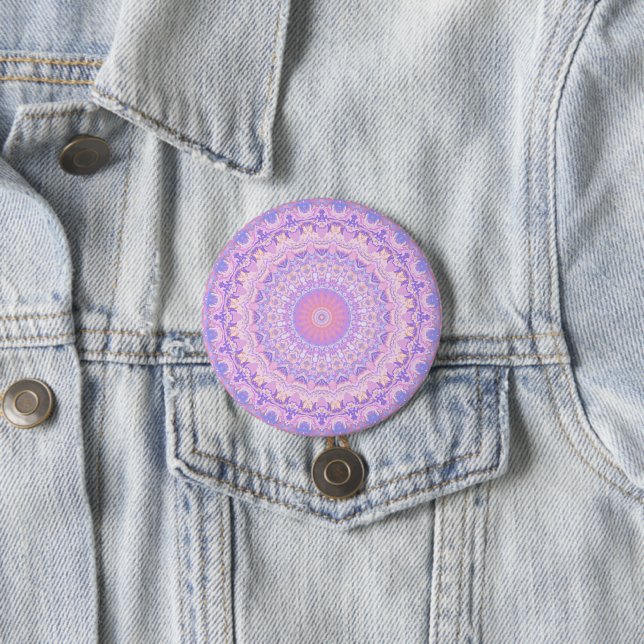 Bóton Redondo 7.62cm Intrato Colorido Trippy Boho Hippie Mandala (In Situ)