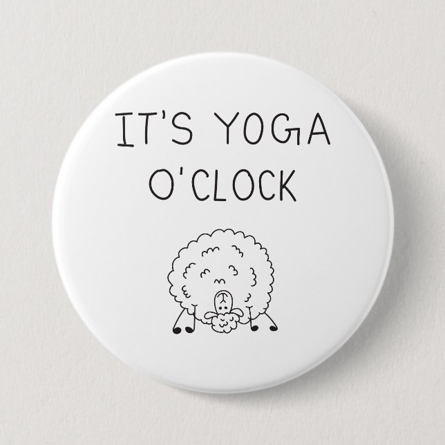 Bóton Redondo 7.62cm It’s Yoga O’Clock Sheep (Frente)