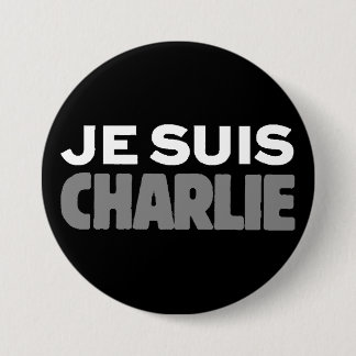 Bóton Redondo 7.62cm Je Suis Charlie - eu sou preto de Charlie