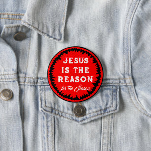 Bóton Redondo 7.62cm Jesus Presente de Natal