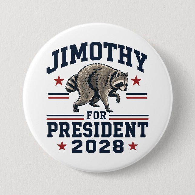 Bóton Redondo 7.62cm Jimothy para presidente 2028 (Frente)